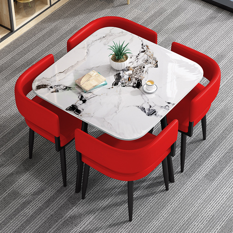 Bright red leather rock plate