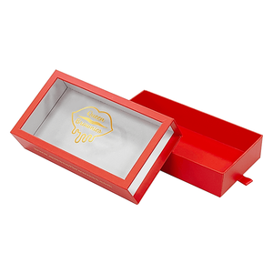 Customize Thin <strong>Rectangle</strong> Packaging Clear PVC <strong>Window</strong> Paper Boxes Slid Drawer Gift Package <strong>Box</strong> with Clear PVC <strong>Window</strong> Lid - Product Image 3