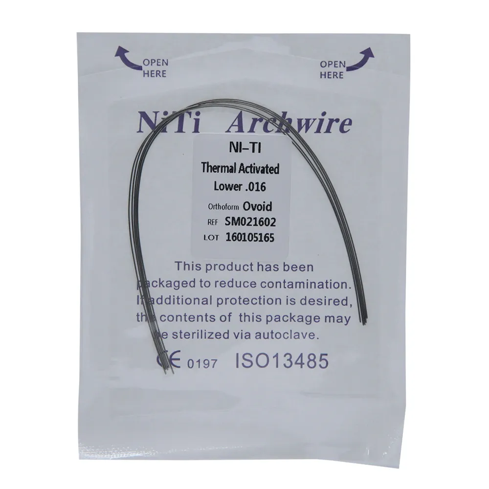 Instrumentos dentales de ortodoncia, cables de arco NITI activados por calor, producto novedoso