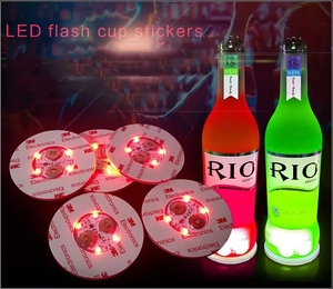 RGB发光二极管灯条装饰贴纸杯子发光二极管瓶杯垫闪光发光二极管灯贴纸照明瓶杯垫