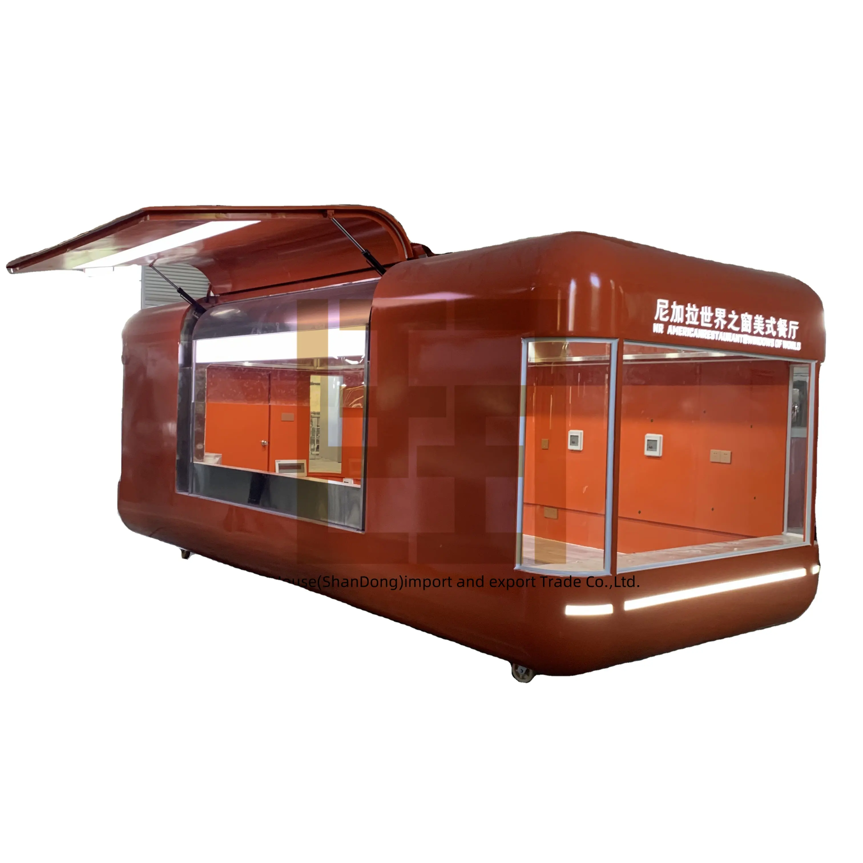 Nuevo camión de comida de flujo de aire rápido móvil para café Pizza Hot Dog Ice Cream-Acero inoxidable para ventas de panadería