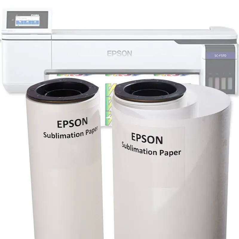24 inç 100gsm Epson F570 F500 son derece anında kuru süblimasyon kağıt ısı transferi rulo