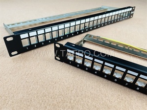 24 puertos Cat6 FTP Panel de conexión en blanco RJ45 Blindado STP 19 "1U Panel de conexión con Administrador de cables para centro de datos o uso familiar - Product Image 2