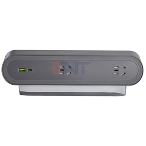 Tomas de corriente multifuncionales de escritorio de 3 paneles con toma eléctrica de 8AC y tomas de carga duales USB A + C - Product Image 4