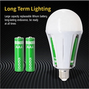 LEDE27 2バッテリー非常灯電球15W25W充電式非常灯高品質2400mAh 3600mAh LED非常灯 - Product Image 5