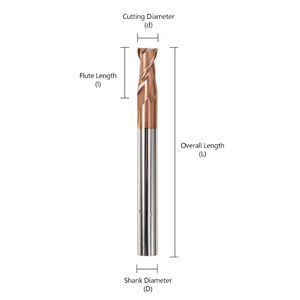 CNC Flat-bottom Carbide End Mill with Two Flutes 55-degree Keyway <strong>Cutter</strong> for Steel Featuring an Extended Straight Shank - Product Image 4