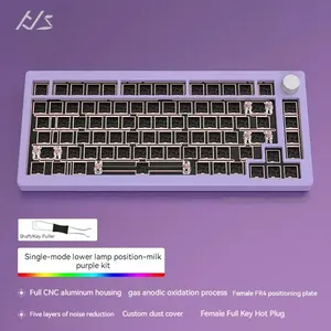 AL75 Customized Mechanical <strong>Keyboard</strong> Kit Cnc Aluminum Case Full Key Non Impulse Wired Single Mode RGB Gaming <strong>Keyboards</strong> - Product Image 4