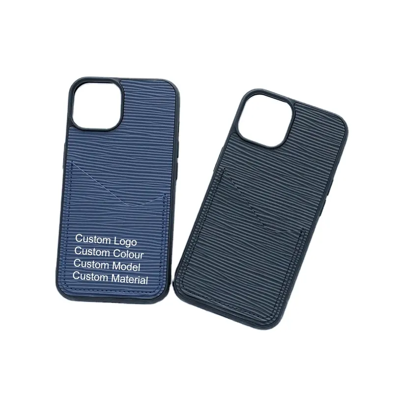 Kunden spezifischer Designer Carcasa de telefono echtes echtes Leder Handy zubehör Handy hülle für iPhone 13 14