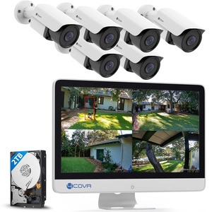 4COVR 4K 8CH 2TB HDD LCD Monitor Combo POE NVR kit con 6 piezas 5MP Detección humana IP67 PoE Bullet Sistema de cámara de seguridad para el hogar - Product Image 1