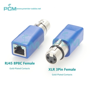 <span class=keywords><strong>DMX</strong></span> 3 PIN XLR อะแดปเตอร์ตัวเมียเป็น RJ45ตัวเมียสำหรับสายอีเทอร์เน็ต CAT5 DMX512การควบคุมไฟบนเวที CAT5 RJ45เป็น XLR Converter - Product Image 2