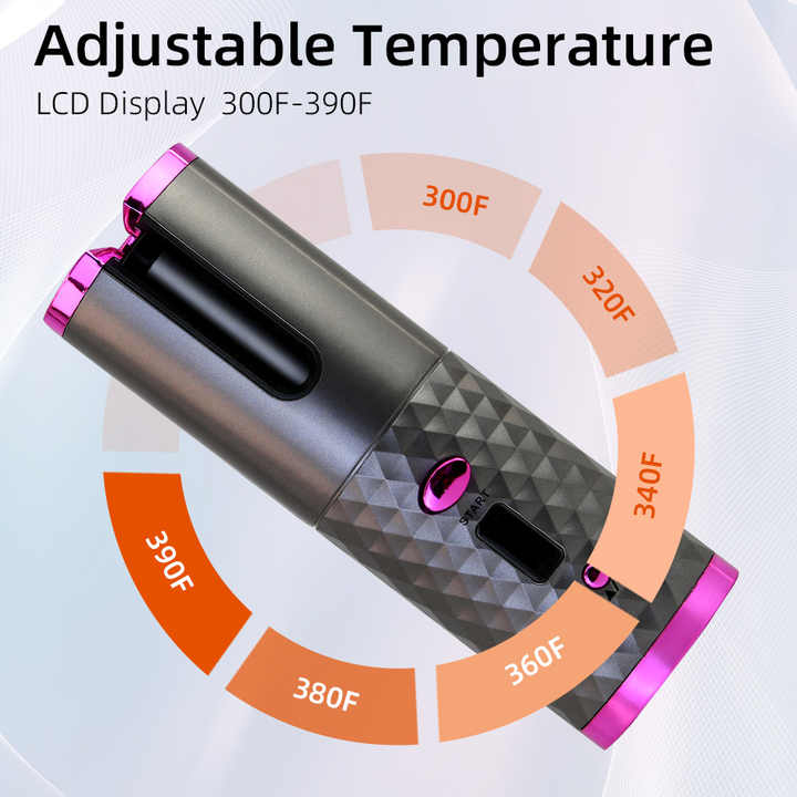 Wholesale Ceramic Coating Portable Hair Curler Rechargeable Curling Wand Travel Lightweight Automatic Rotating Curling Iron