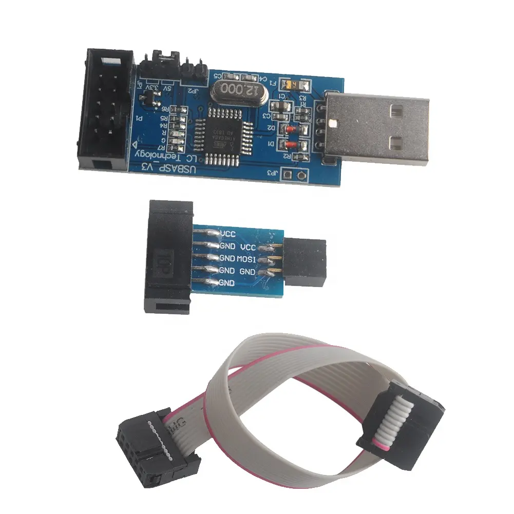 USBASP-Programmierer für ATMEL 51 AVR USB ISP ASP-Mikrocontroller-Downloader mit 10-poliger bis 6-poliger Adapter platine für Ender 3 P