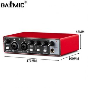 Mini <strong>Audio</strong> <strong>Interface</strong> 2 Channels 24bit 192kHz XLR 6.35MM <strong>Inputs</strong> Usb PC Sound Card Recording for Studio Live Computer - Product Image 1