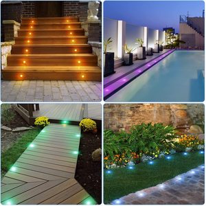 Gömme <span class=keywords><strong>LED</strong></span> güverte ışığı kitleri 42mm zemin açık RGB <span class=keywords><strong>LED</strong></span> peyzaj aydınlatması 12V düşük voltaj bahçe Yard için
