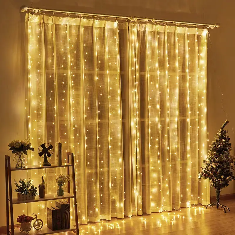 Luci di natale 3*3m 300 LED tenda stringa di luce per la festa di nozze casa giardino camera da letto finestra parete decorazioni per interni ed esterni