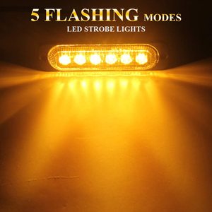 ไฟกระพริบเตือนไฟ LED 6W 12V ไฟสีเหลืองติดพื้นผิวกระพริบไฟฉุกเฉินกระพริบเตือนคุณภาพดี - Product Image 5