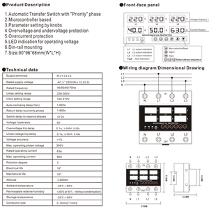 Entrada 110V a salida 220v 3 fases protector de voltaje con pantalla digital - Product Image 5