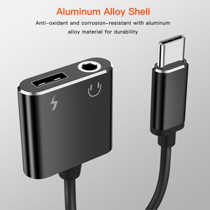 2 合 1 快速充电 USB C 到 3.5毫米型 usb-c 音频电缆适配器插孔耳机分路器充电器 - Product Image 5