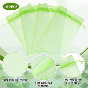 100 Uds. Bolsas reutilizables de protección de frutas con cordón de PE para proteger verduras y frutas de insectos, Mosquitos - Product Image 3