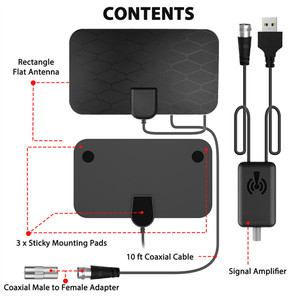 200-300 Mile sinyal güçlendirici <span class=keywords><strong>USB</strong></span> ile dijital kapalı TV anteni HDTV & 4K 1080p dvbt TV antenini destekler