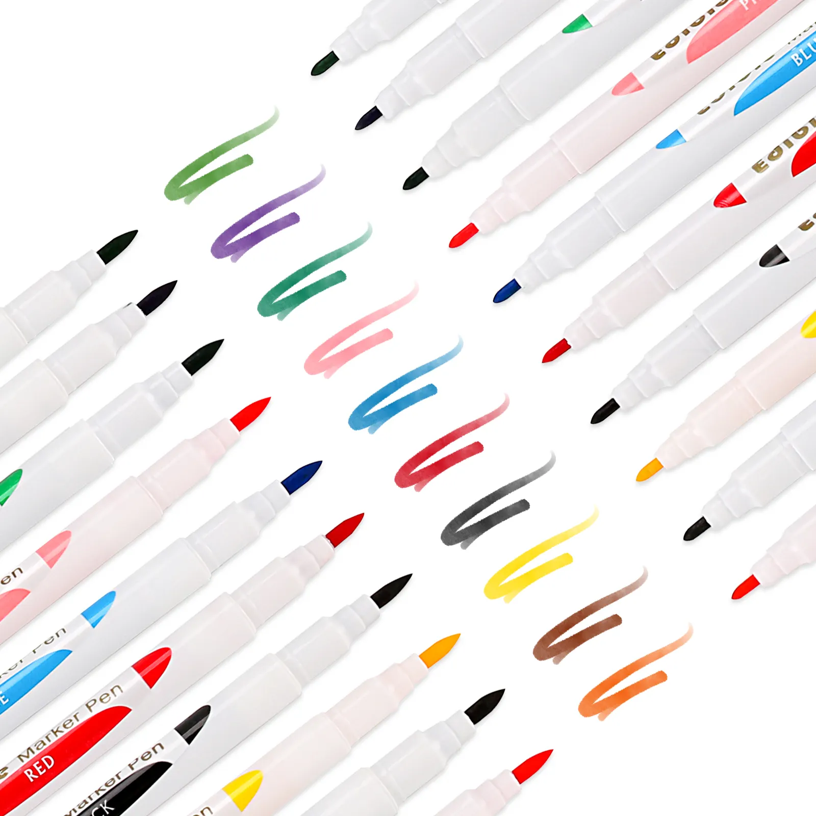 ปากกามาร์กเกอร์ปลายคู่ใหม่สำหรับตกแต่งเค้กปากกากินได้10สี/12สี