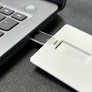 Küçük plastik USB 3.0 Flash sürücü özel desen kartvizit şekli kare Logo ile ABS beyaz Flash sürücü - Product Image 6