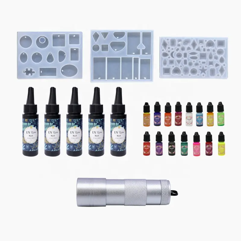 Osbang Nieuwe Product Kit Voor Diy Kan Worden Aangepast Kit Voor Hanger Oorbellen 15 Kleuren Pigment Uv Hars En Siliconen Mal Kit