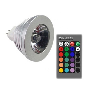 3W LED RGB 灯泡 7 变色灯遥控 rgb 射灯 12v 射灯 led灯 - Product Image 1