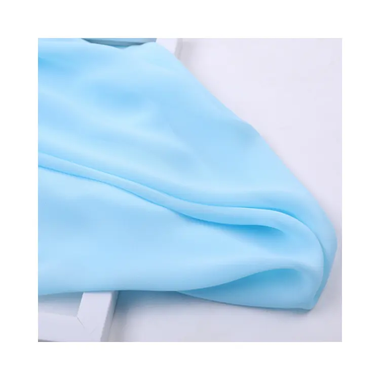 Trung Quốc Dệt Rắn Chất Liệu Màu Sắc 100% Polyester 100D Đồng Bằng Voan Vải Cho Ăn Mặc