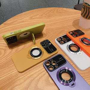 Magnetic Phone <strong>Case</strong> for iPhone 13 Pro Max <strong>Big</strong> View Camera Lens Matte <strong>PC</strong> Back Cover with Holder for iPhone 14 Pro - Product Image 3