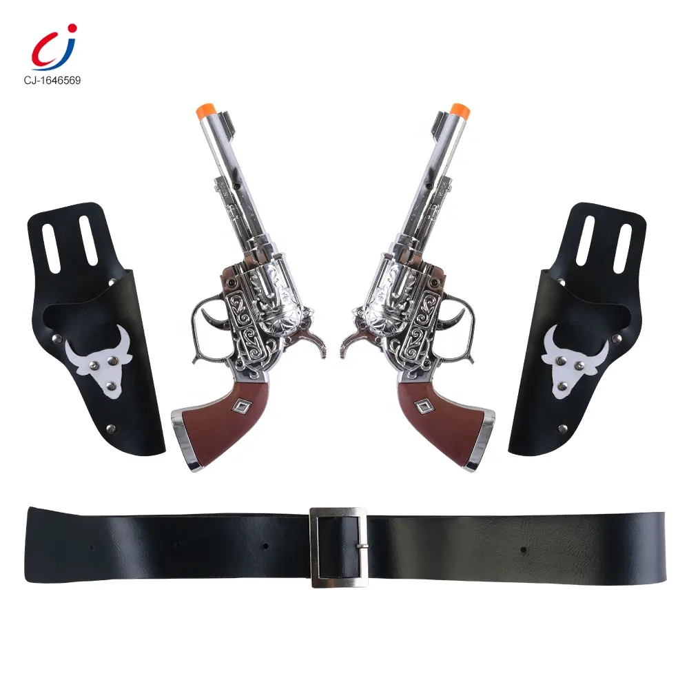 Ensemble de jouets de combat à double pistolet pour enfant, jeu de pistolet de cowboy occidental en plastique avec ceinture