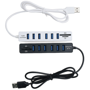 多USB 2.0集线器3 6端口扩展分离器多端口适配器USB2.0，带TF sd卡读卡器电脑附件 - Product Image 3