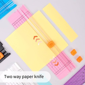 Bview sanat 2 yönlü kesme A4 kağıt kesici Mini kağıt kesici öğrenci DIY manuel defter kesici basın slayt scuknife bıçak - Product Image 3