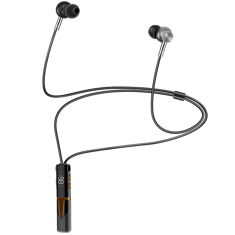 S09-auriculares inalámbricos con banda para el cuello, audífonos deportivos con batería desmontable, de metal, impermeables, estéreo, graves potentes, bt 2021, novedad de 5,1