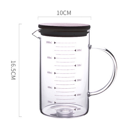 Tetera de 1000 ml con tapa de bambú y madera.