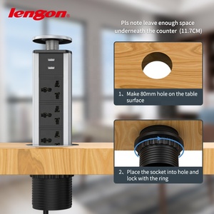 Toma de corriente emergente Universal con agujero para sobremesa, Cargador usb, toma de corriente emergente con cargador, novedad - Product Image 3