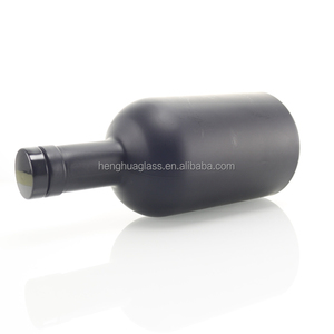 Rỗng 200ml 375ml 500ml 750ml 1000ml Frosted Matt thủy tinh màu đen chai dầu ô liu rượu Gin rượu mạnh chai với nút chai cap - Product Image 4