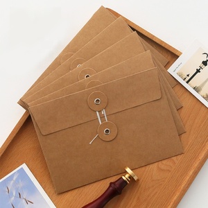 Benutzer definiertes Kraft-Portfolio mit Knopf-und Schnur verschluss Brown Paper Envelope Bag für Post verpackungen Kraft Envelope Packaging - Product Image 2