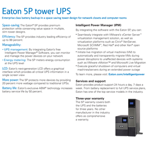 EATON 5P 1150VA 770 Вт 220 В однофазные ИБП Встроенные батареи ИБП Tower Online ИБП для компьютерных офисных сетей - Product Image 5