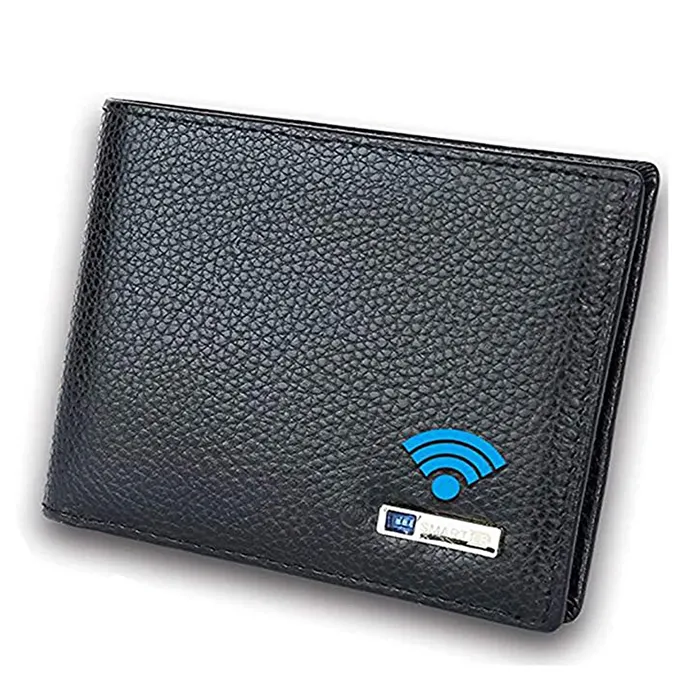 Smart LB Smart กระเป๋าสตางค์ GPS กันหาย,พร้อมนาฬิกาปลุกหนังวัว Smart Wallet GPS