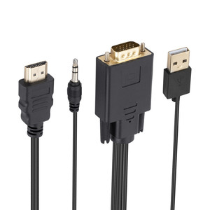 6 pies 1,8 M 1080P 60Hz VGA a HDMI Adaptador convertidor Cable entrada VGA a salida HDMI con Cable de Audio para PC
