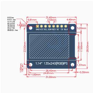 1.14 pollici IPS OLED modulo Display schermo LCD 135*240 RGB TFT per Arduino ST7789 scheda LCD SPI Full Color HD OLED 8pin