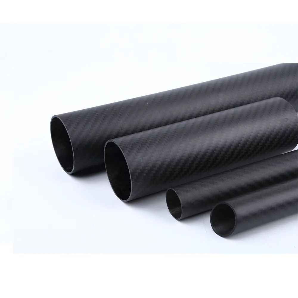 Tubo de fibra de carbono 3K de alta calidad 8mm 10mm 12mm 14MM 16MM 18mm 20mm 22mm 25mm 26mm 28mm 30mm 40mm 50mm