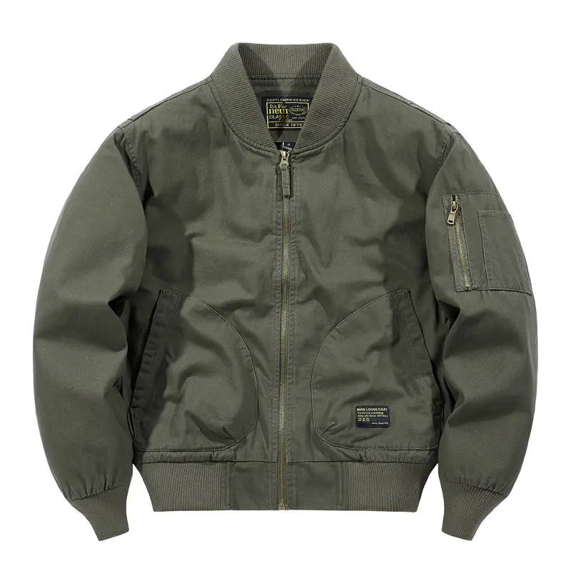 Venta al por mayor de alta calidad de la chaqueta de bombardero logotipo personalizado de ocio de moda chaqueta de vuelo