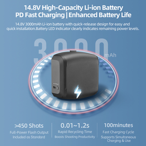 JINBEI HD250MAX 220w taşınabilir açık flaş ışığı HSS TTL flaş Speedlight 12W bi-renk modelleme işık - Product Image 2