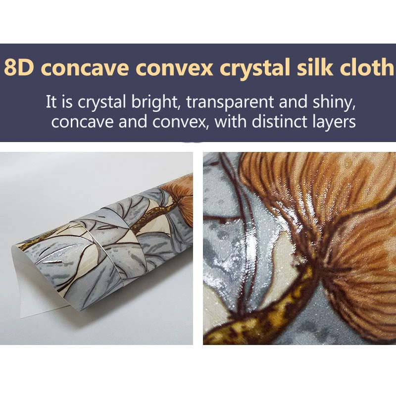 8D concave convexe cristal tissu de soie
