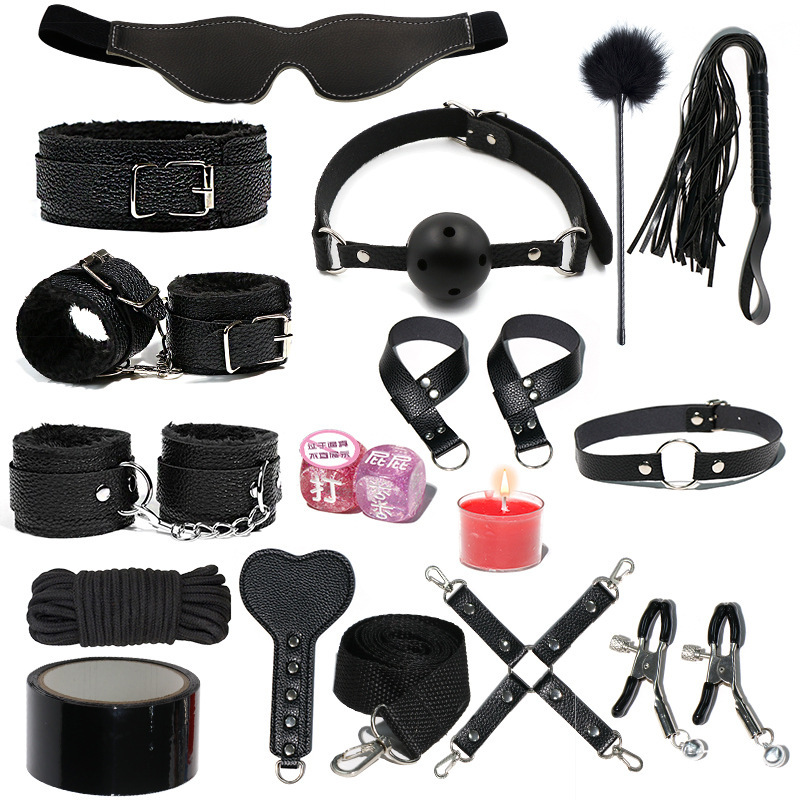 16pcs Black Bondage Kit