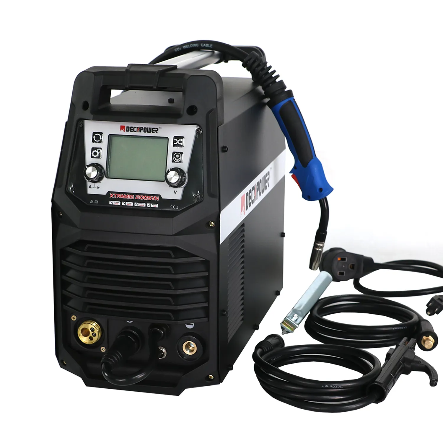 Decapower ALL-IN-ONE 110V/220V 200A CO2 GASLESS Aluminum MIG WELDING MACHINE (XTRAMIG-200 SYN)