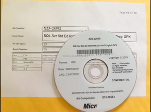 MS <span class=keywords><strong>SQL</strong></span> <span class=keywords><strong>Server</strong></span> 2019エンタープライズDVDバージョン生涯オンラインアクティベーション無制限コアCALインターネットバージョンストックUSAオリジン - Product Image 3