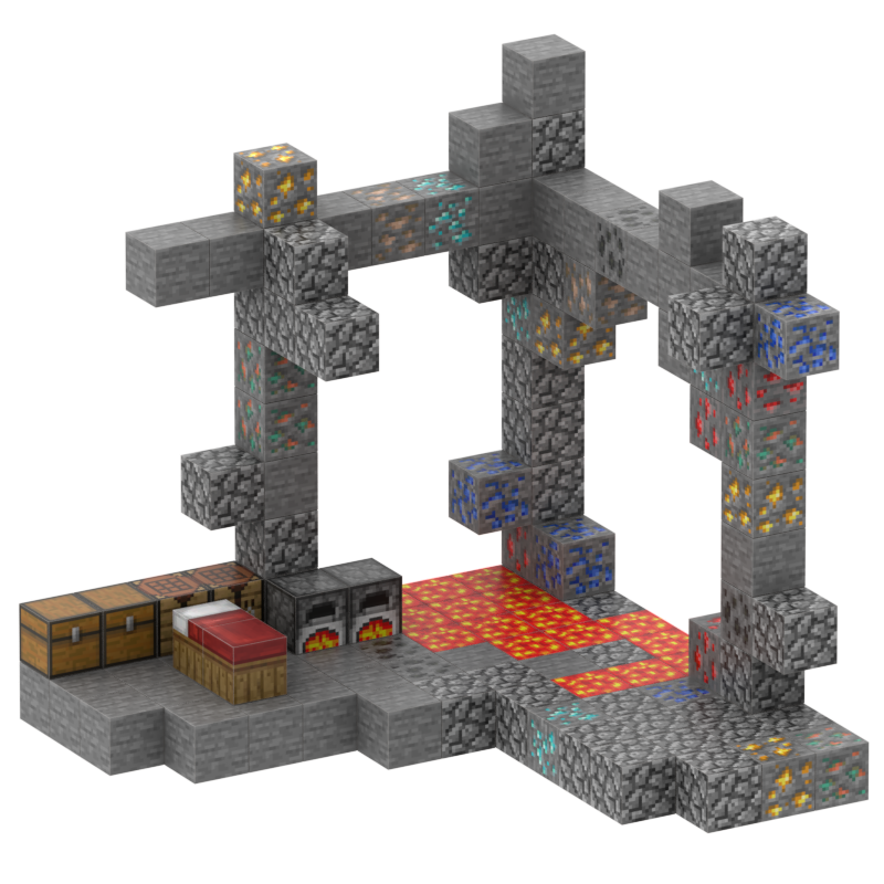 T033-mine exploration (128pcs) with 6 random figures